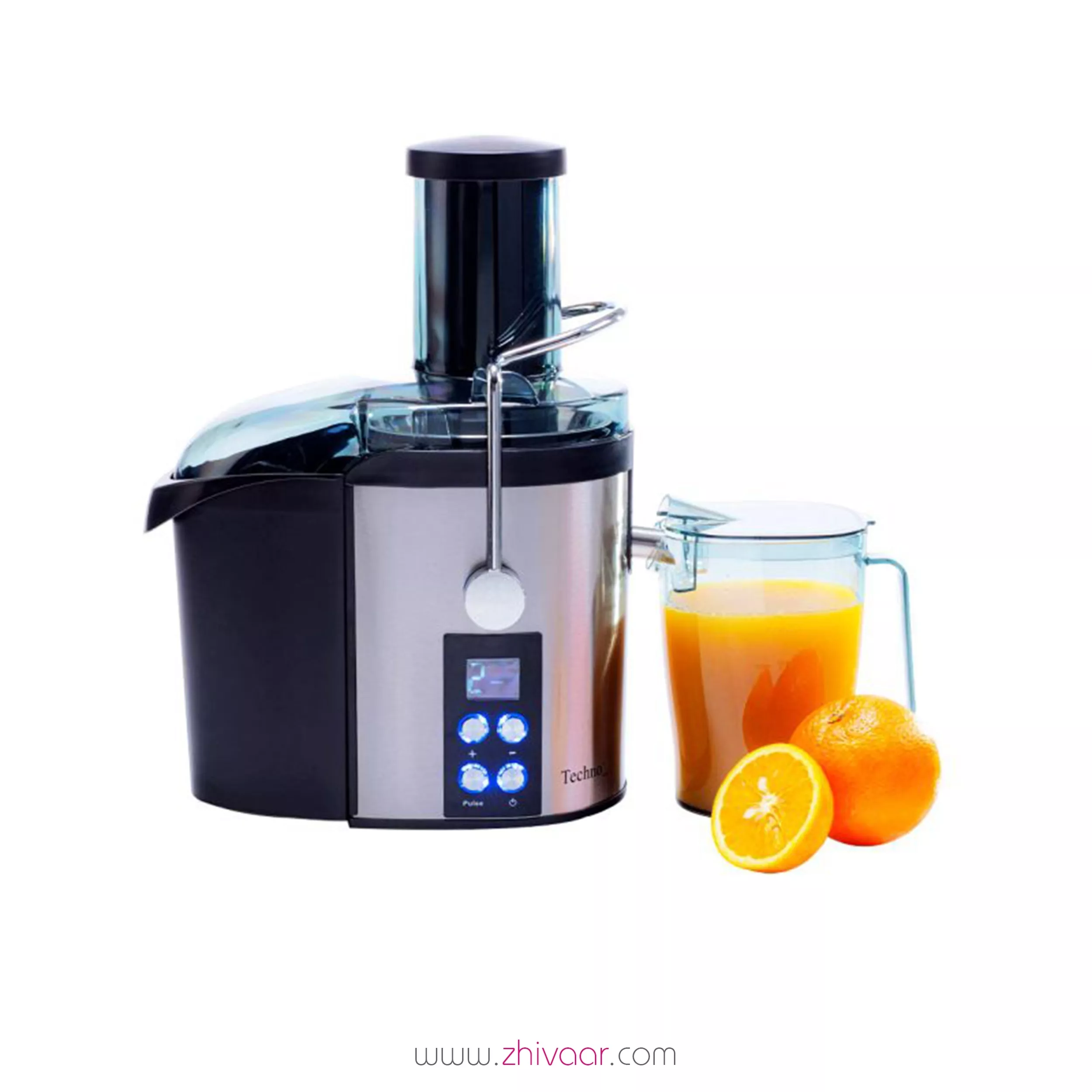 خرید آبمیوه گیری تکنو مدل TE-218 رنگ استیل مشکی - خرید آبميوه گيري تکنو مدل TE-218
